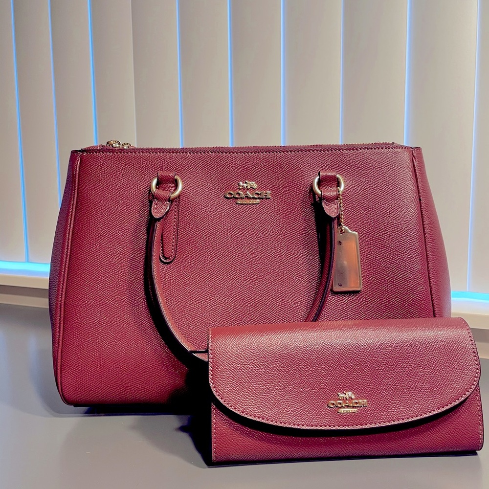 NWT Coach Purse Set Wine Red